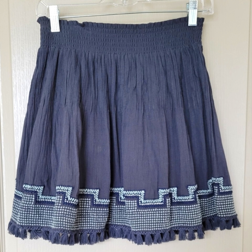 J. CREW Boho Embroidered Tassel Gauze Skirt Size: XXS